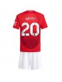 Manchester United Diogo Dalot #20 Domácí dres pro děti 2024-25 Krátký Rukáv (+ trenýrky)